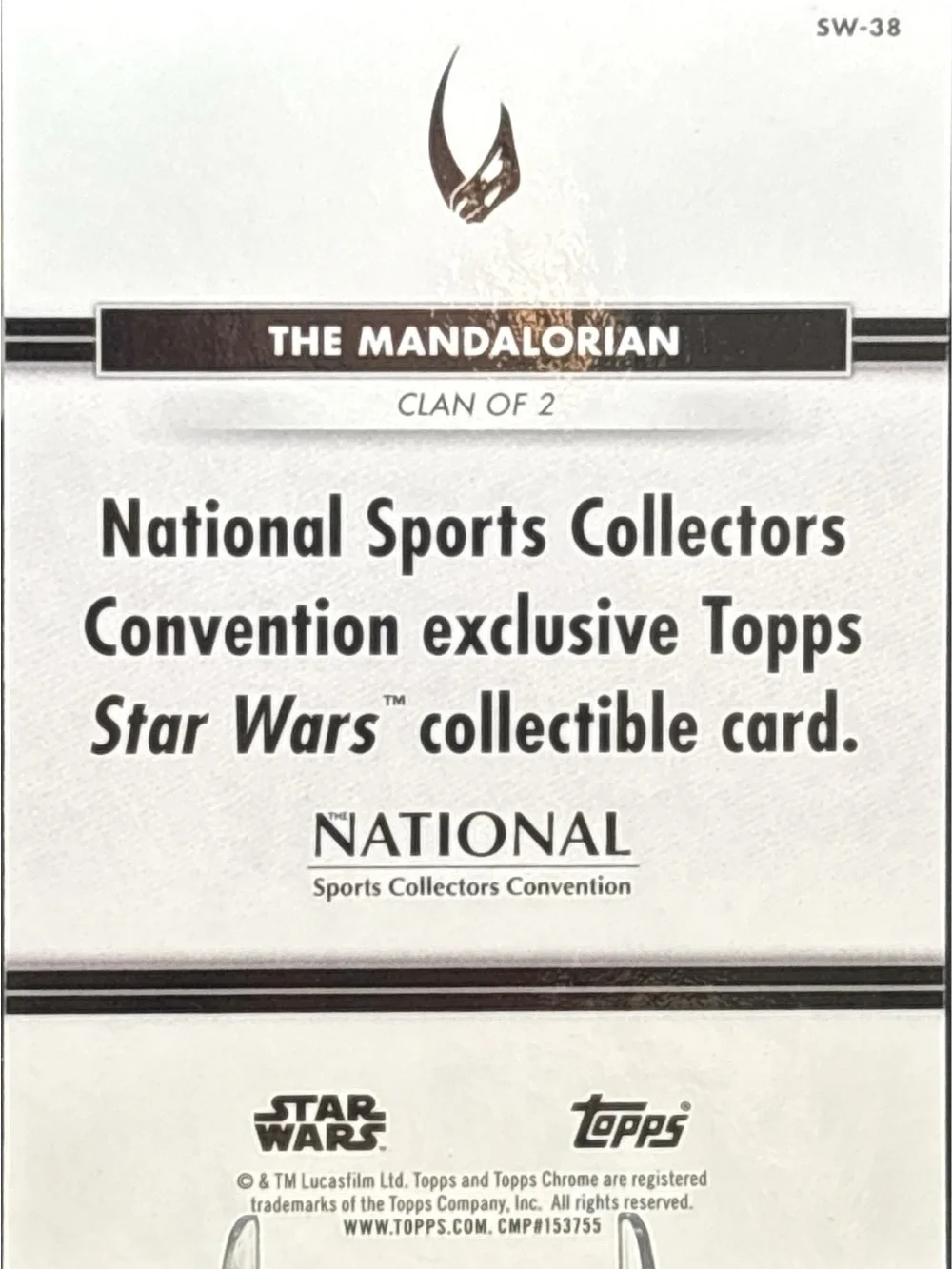 Topps Chrome Star Wars Mandalorian Card — Nationals LE Print Holographic Foil